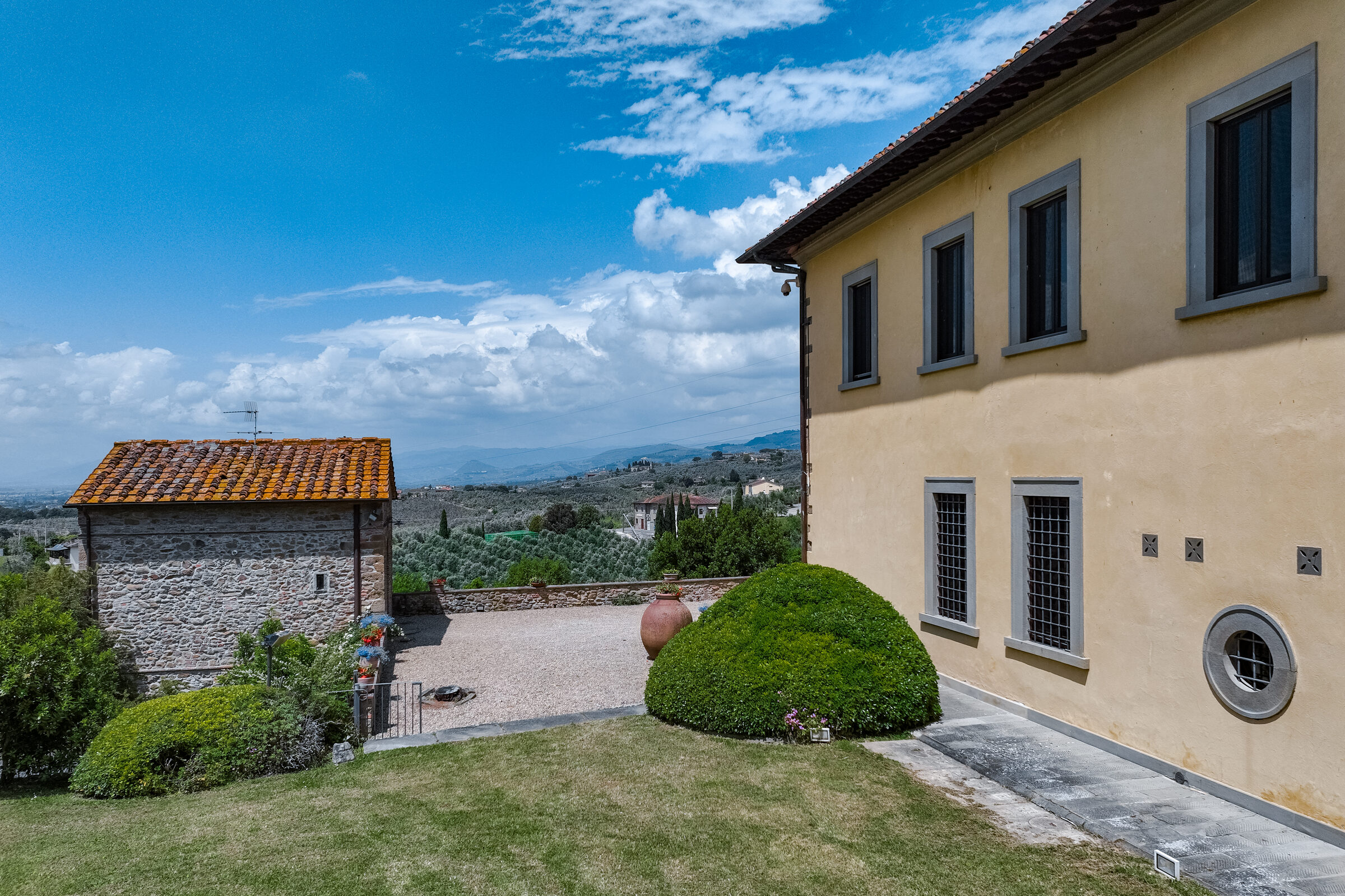 Villa courtyard with view